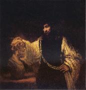 REMBRANDT Harmenszoon van Rijn Aristotle Contemplating the Bust of Homer oil on canvas